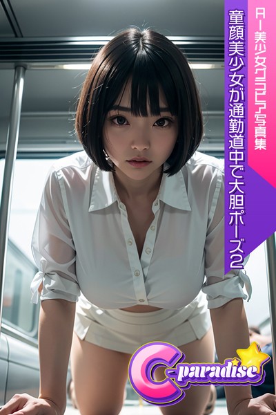 童顔美少女が通勤道中で大胆ポーズ2 AI美小女グラビア写真集【C-Paradise】|C-Paradise-写真集