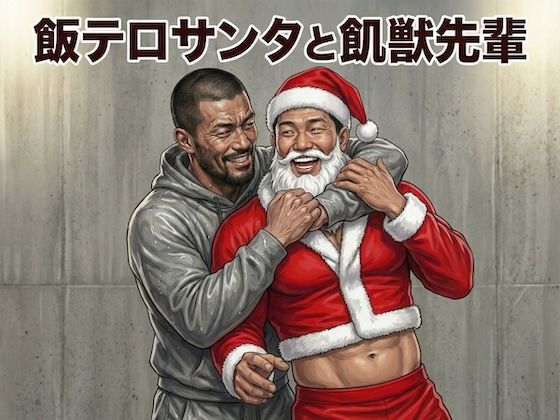 |飯テロサンタと飢獣先輩❤筋肉【剛毛ブラシ】