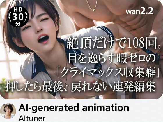 【【30分HD】 絶頂だけで108回。目を逸らす暇ゼロの「クライマックス収集癖」──押したら最後、戻れない連発編集】3DCG❤AItuner