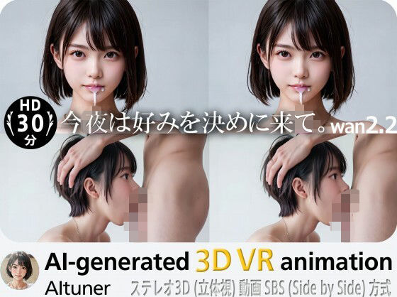 【3D VR SBS【30分HD】今夜は好みを決めに来て。】3DCG❤AItuner