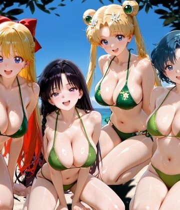ちこりこ【ビーチで出会った美女をナンパしてメス堕ちさせた話 セー○ームーン】変身ヒロイン❤