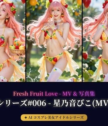 beauty4ever【【AIコスプレ美女アイドル ＃006 MV ＆ 写真集】ー星乃音ぴこ ー Fresh Fruit Love】イラスト・CG集❤