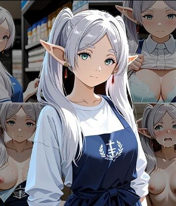 shi【コンビニのフ〇ーレン 〜催●店長に犯●れ続ける白髪エルフ〜】イラスト・CG集❤