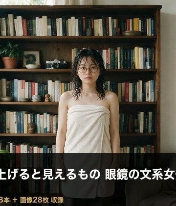 ビンビン魔法陣【＜実写級＞露出を上げると見えるもの・眼鏡の文系女子（24）の部屋 28本】めがね❤