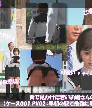 Libido-Labo【街で見かけた若いお嬢さんの盗撮被害:（ケース001_PV02:早朝の駅で勉強に夢中なJ○）】3DCG❤